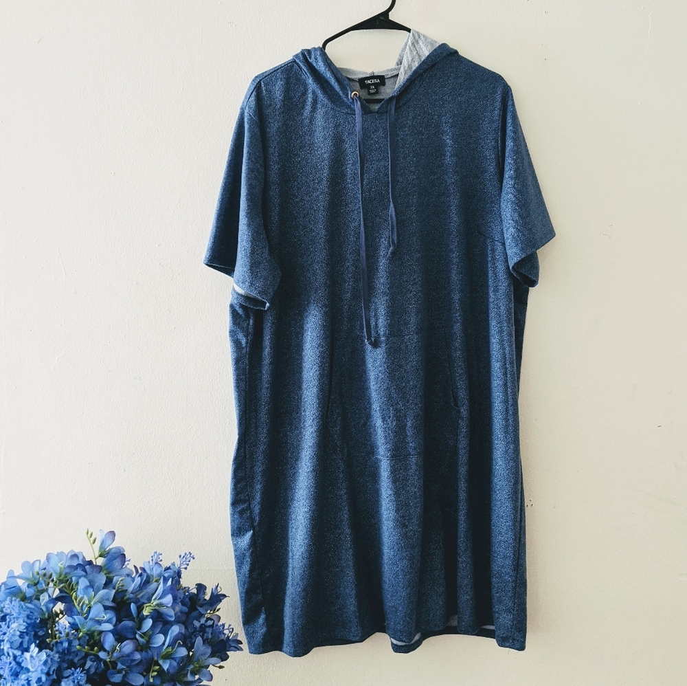 Plus | Hoodie Dress | Blue/Denim | 3X